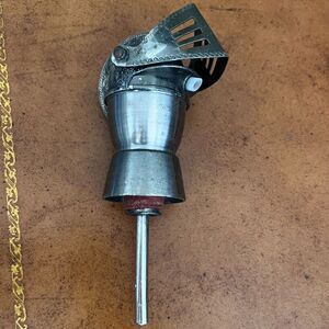 Vintage Medieval Knight Helmet Liquor Silver Metal Bottle Pour Spout Stopper